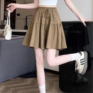 밴딩 A라인 플래어 치마바지 짧지않은스커트 5부바지 통바지
