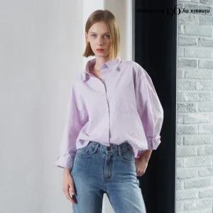 심플 포켓 오버핏 긴팔 셔츠 (NP3BA032L0)