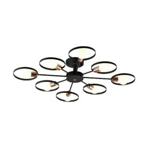 고리 8등 직부 블랙 샹들리에 거실 포인트조명 (WFJW2EZ)