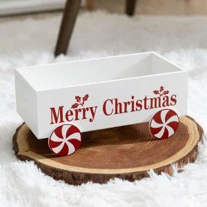 아트박스/플라워트리 크리스마스 우드 나무 트레이 달려라 박스 25x12cm