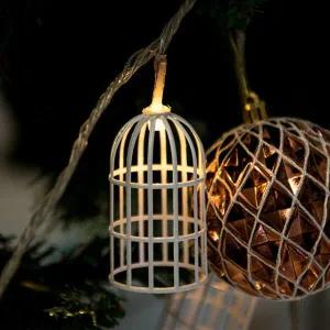 아트박스/플라워트리 크리스마스 새장 전구 LED 30P 철재 라인등 화이트