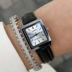 카시오 탱크 빈티지 사각 스퀘어 여성 가죽시계 LTP-V007L-7E1