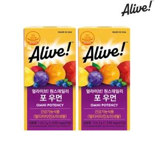 [공식 판매처] 얼라이브 원스데일리 멀티비타민 포 우먼 60정 2병
