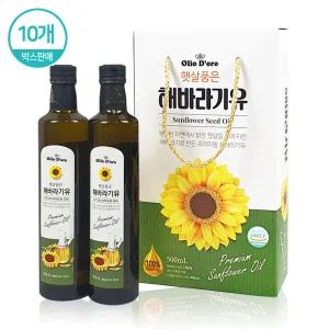 올리오도로 햇살품은 해바라기유 식용유 선물세트 500mlX2P 10개 한박스 판매