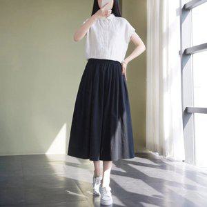 롱치마 병원한의원 면치마고무줄 밴딩 롱스커트 여성용