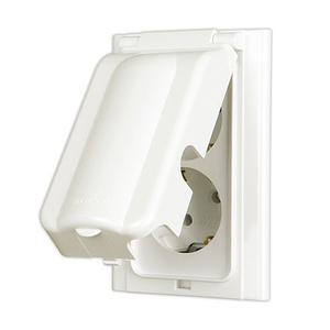 진흥 V시리즈 방우형 매입 2구 접지 콘센트 욕실용 아이보리 브이시리즈