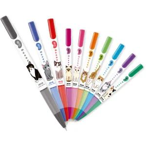 자바 나옹 볼펜 0.38mm 낱개 10가지 컬러 저점도 유성볼펜