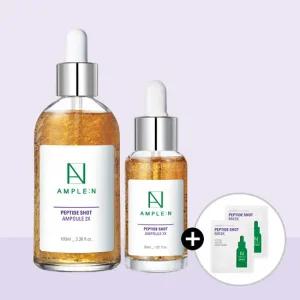 [앰플엔] 펩타이드투엑스 탄력 앰플 100ml+30ml+마스크팩 2매
