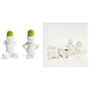 잔디 키우기 도자기 잔디 인형 디자인랜덤 1개 씨앗 기르기 초등 원예 학습 귀여운 화분