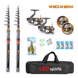 [빅센]원투세트 A세트 낚시대2개 릴2개 줄 바늘세트 릴대