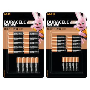 듀라셀 디럭스 건전지 AA AAA 15알입
