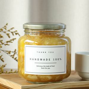 원형 납작 1000 1000g 낱개 잼병 수제청 과일청 유리 용기