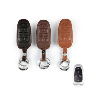 VA-L45 현대 쏘나타 소나타 DN8 넥쏘 5버튼 천연 소가죽 스마트키 케이스 키홀더 키링