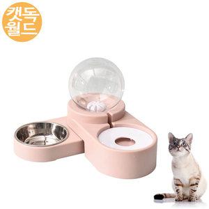 페로가토 반려동물 버블 콤보 고양이식기 핑크 민트급식기 급수기 반자동 1.8L 쌍식기 애견밥그릇