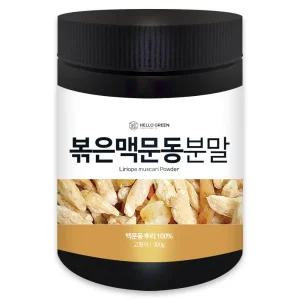 헬로우그린 국산 볶은 맥문동 분말 300g(통) 대용량 볶은맥문동차 맥문동가루