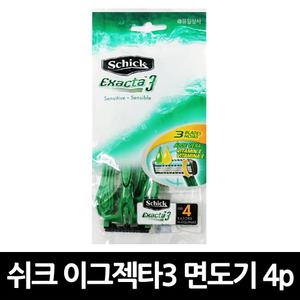 쉬크 이그젝타3 면도기 4p x 1개 / 면도 일회용면도기 간편