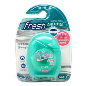 클린32 프레쉬 스펀지 치실 민트50mX1개/스펀지/휴대용/치실/치간/칫솔