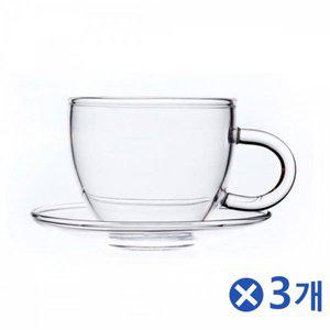 [제이큐]손잡이 유리잔 찻잔 미니찻잔 차마시기 다기 3세트
