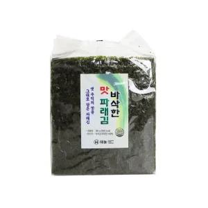 해농 맛 파래김 180g(100매)/ 무조미 바삭한 구운김 밥반찬 과메기 볶음요리 찜요리 매운음식 싸먹는김
