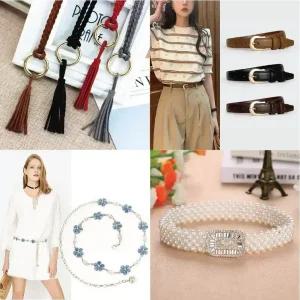 여성벨트 허리띠 체인 진주 원피스 여자벨트