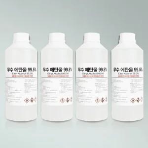 크로바 무수에탄올 99% 1L X 4개 /소독용 알코올 에틸 에칠 알콜 소독제 DIY 불멍 난로