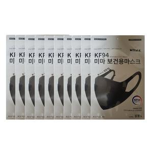미마 보건용마스크 KF94 대형 10매-블랙 미마마스크