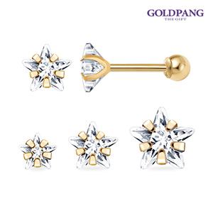 [골드팡] 14k 쁘띠스톤 스타 큐빅 피어싱