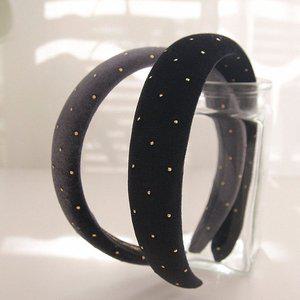 [제이로렌] 새틴 패브릭 도트 헤어밴드 H0659