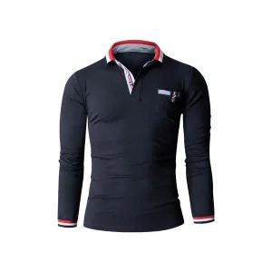 [해리슨옴므][해리슨] 시보리 세줄 포인트 긴팔 카라티 HITF1026