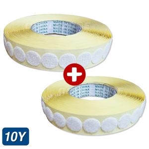 원형 벨크로 테이프 10Y 파이20mm 접착식 찍찍이 암수 세트 롤
