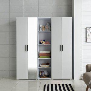 [장보리]레이첼 거울 수납장 옷걸이 행거 옷장 세트 1500