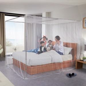 캐노피 사각 모기장 텐트 세트 더블(스텐봉 포함) 침대 모기장