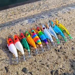 에이치케이 선상 문어낚시 왕눈이에기 17종 컬러 수평 크롬 과일 색동 문어에기