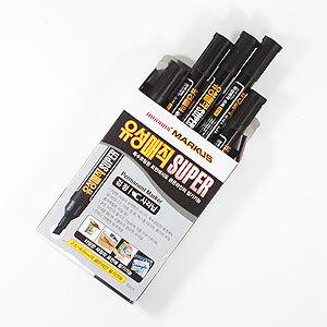 [열린화방]모나미 유성매직 슈퍼 검정 사각닙 12개입 세트/유성마카/사각매직/매직/