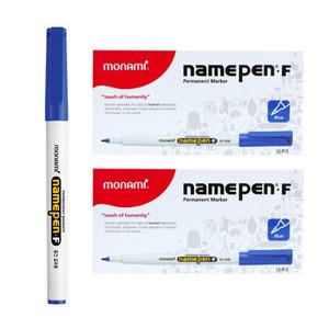 모나미 중간글씨용 네임펜, 청색, FINE, 12입, 2개