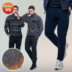 추위무적 남성 빅사이즈 융털 기모 안감 플리스 밴딩 방한 바지(DS33LP067M)A1