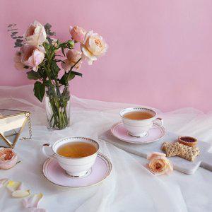 [한국도자기] 로얄 파스텔핑크 커피잔 2인 세트