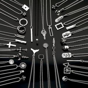 써지컬스틸 심플 해골 돌고래 별 반지 열쇠 십자가 코인 동전 오닉스 스틱 깃털 롱체인 60종인기 여자 남자 패션목걸이