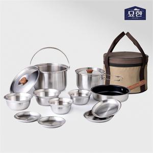코펠세트 여행용 스텐 캠핑 코펠 풀세트 3-4인용