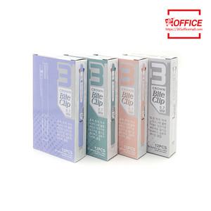 크라운 바이트클립 3색볼펜 0.7(1갑/12개입)