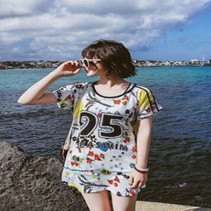 여성 비치웨어 반팔 원피스 쓰리피스 비키니 수영복[32154200]