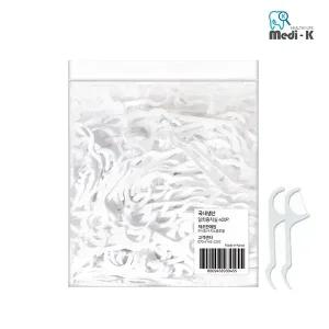 [메디케이] 국내생산 일회용 치실 벌크 400p 국내생산 대용량 케이스 포함