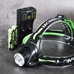 몬스터라이트 충전식 줌 LED 헤드랜턴 프리미엄세트용량업 등산 낚시 해루질 써치 라이트 ML2200HL