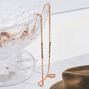 14K 대나무 반반 체인 컷팅 함마링 줄 목걸이 커플 여자 레이어드