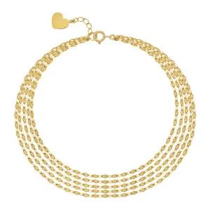 [바네사베라] 14K GOLD 샤이닝 클로버 5줄 체인 팔찌