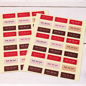 스티커 크라프트just직사각 (2장/54개)/쿠키포장/선물/스티커/베이킹