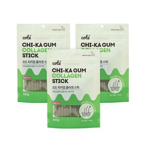 꼬뜨 치카껌 콜라겐스틱 피부 100g x 3개 강아지 간식 강아지껌 개껌 가수분해 양치껌