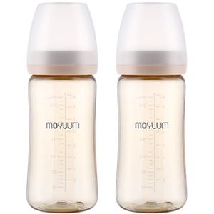 모윰 PPSU 노꼭지 올인원 젖병, 베이지, 270ml, 2개