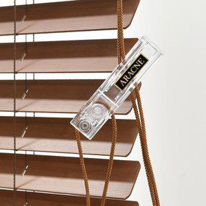 [아라크네]투명 집게 안전손잡이 블라인드 롤스크린 우드 버티컬 허니콤 콤비