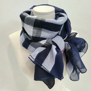[애슬릿] 여성 가을 배색 체크 얇은 빅 롱 스카프